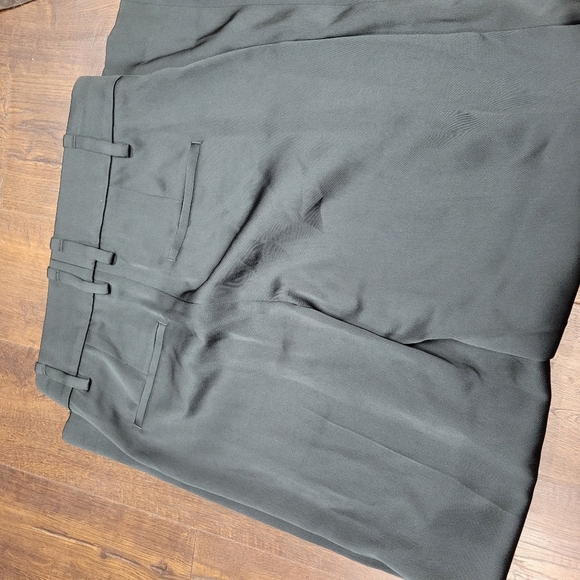 Vince Satin Wide Leg Pleated Pants Slacks Emerald Green Size 0 - Picture 9 of 12